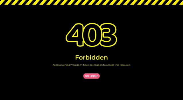 403 Forbidden error page. Vector layout