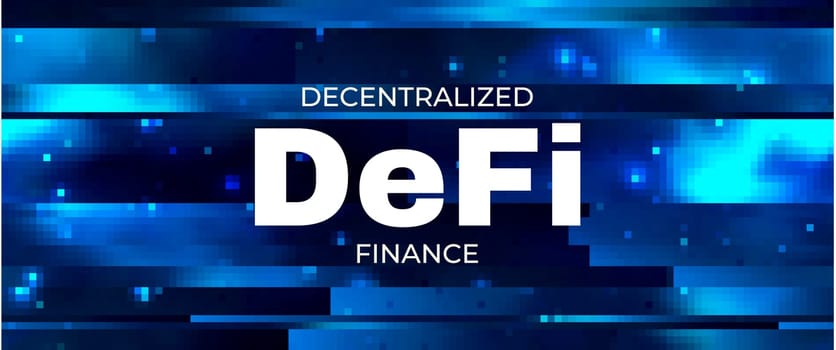 DeFi Decentralized Finance banner for cryptocurrency
