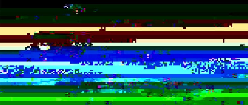 Trendy glitch pattern on dark background. Abstract vector geometric elements