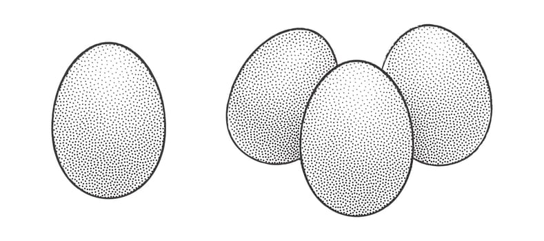 Dotwork Halftone 3D Egg. Easter Illustration