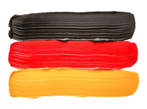 Painted flag in black, red and gold for Germany.