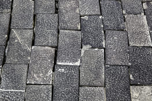 Detail of urban ground wet from the rain
