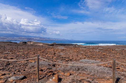 El Confital beach on the edge of Las Palmas, La Isleta peninsula. Gran Canaria, Spain