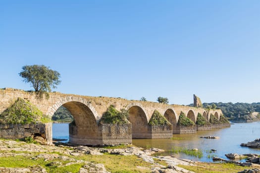 Ajuda bridge over the Guadiana river between Elvas, Portugal and Olivenza, Spain.