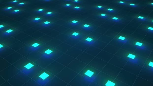 Technology backdrop with shapes and grid. Computer generated 3d render
