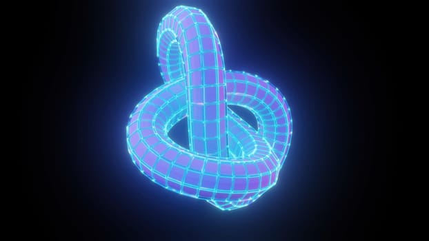 Glow Twisted torus. Computer generated 3d render