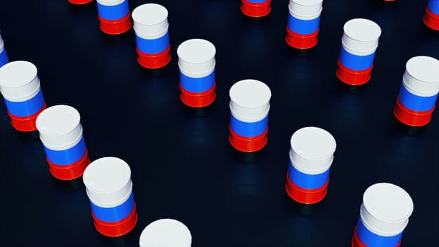 Russian barrels oil. Computer generated 3d render