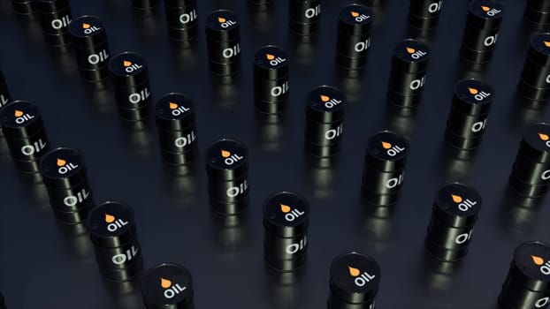 Black barrels oil. Computer generated 3d render
