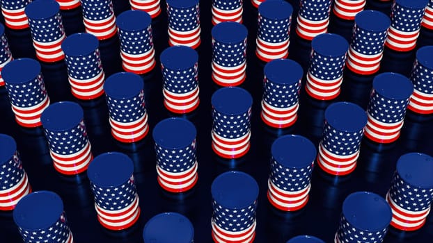USA barrels oil. Computer generated 3d render