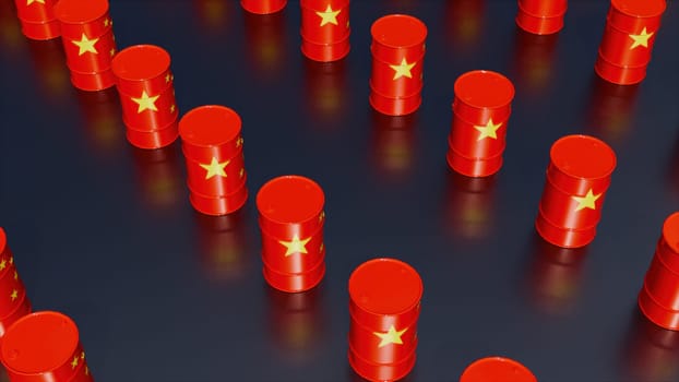 China's barrels oil. Computer generated 3d render