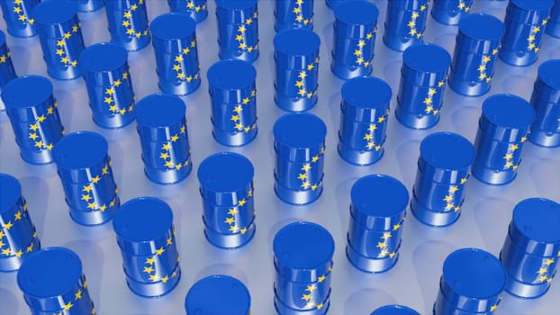 Euro barrels oil. Computer generated 3d render