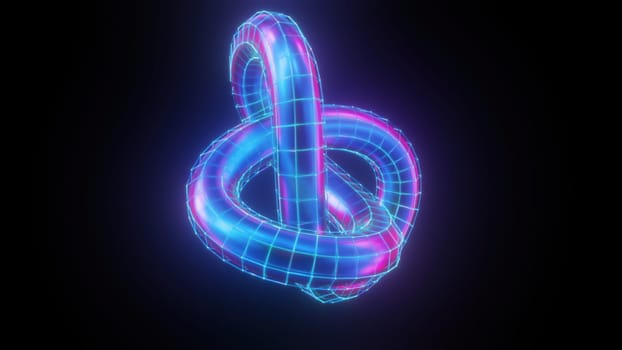 Glow Twisted torus. Computer generated 3d render