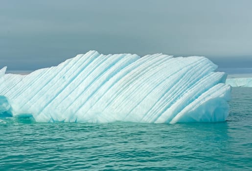 Unusual Melt Lines on an Ice Berg near Nordaustlandet Island in the Svalbard Islands