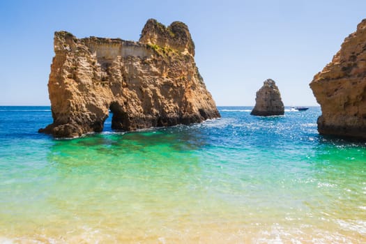 View from a dream beach near Portimao in the Algarve region of Portugal