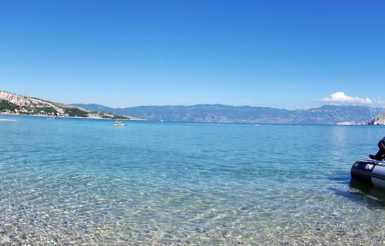 Croatia stands for crystal clear water on a beach holiday,as here on the beach of Baska/island of Krk  Theme picture Croatia / Hrvatska / Croatia 2024