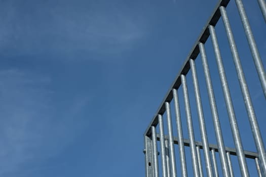 Metal railing architecture with blue sky