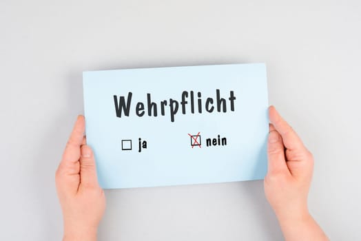 Military army service yes or no, german language, reform of the conscription, armed forces in Germany, recruiting soldiers