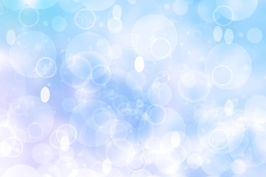 Abstract blurred fresh vivid spring summer light delicate pastel blue turquoise white bokeh background texture with bright circular soft color lights. Card concept. Beautiful backdrop illustration.