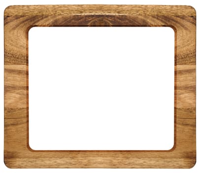 Blank wall hanging square wooden picture and photo frame, isolated background