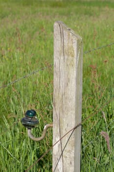 wooden fence post, wooden fence, electric fence, willow fence, barbed wire, Germany