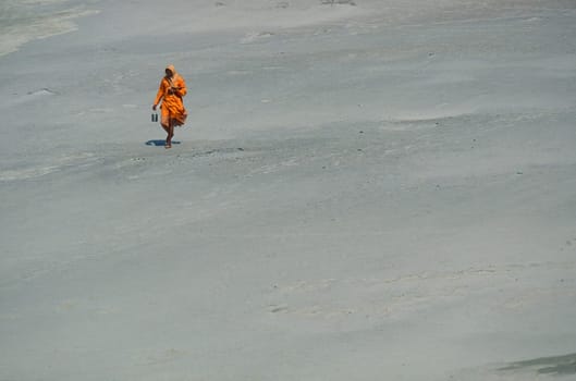 a Holy men and Street Sadhus at the Holy Ganges River in the city of Rishikesh in the Province Uttarakhand in India.  India, Rishikesh, February, 1998