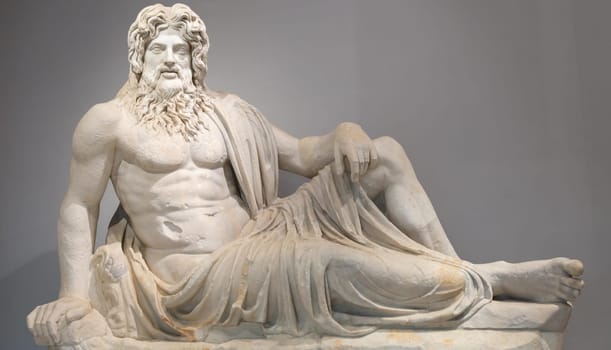 Rome, Vatican City - 22 August 2023. Vatican Museums, Statue of Oceanus
