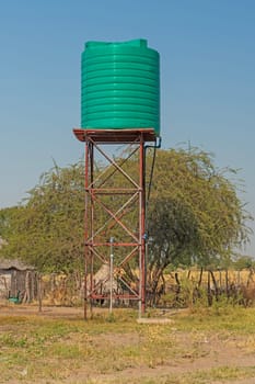 Water Tank For a Rural African Village in the Okavango Delta in Botswana