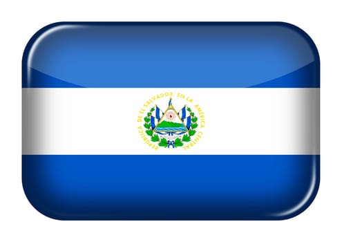 An El Salvador web icon rectangle button with clipping path 3d illustration