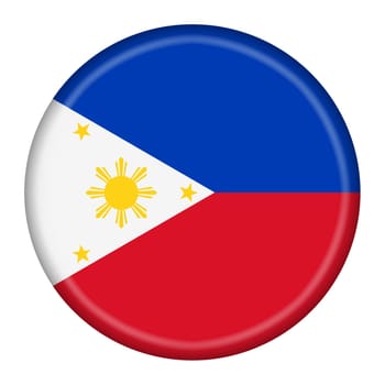 A Philippines flag button 3d illustration with clipping path
