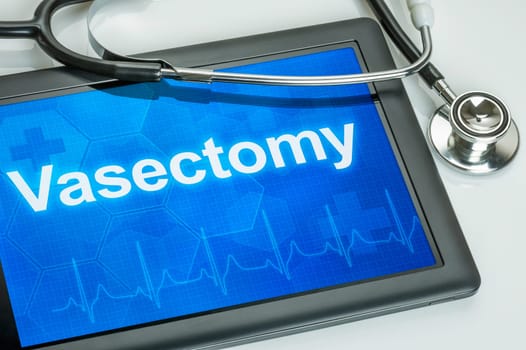 Tablet with the text Vasectomy on the display