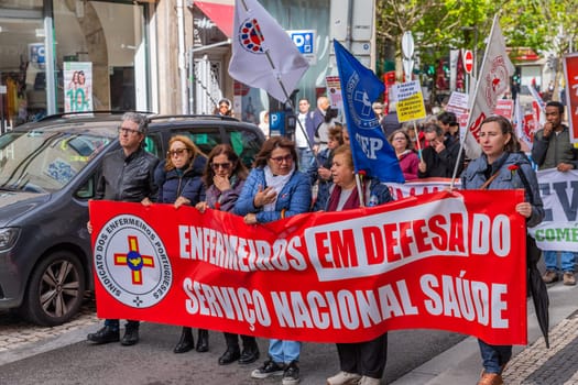 Porto, Portugal: May 1, 2024: Celebration and Protest of the May 1in Portugal, Labour Day, in Porto, Portugal