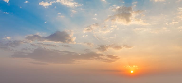 Beautiful dramatic scenic sunset sky background