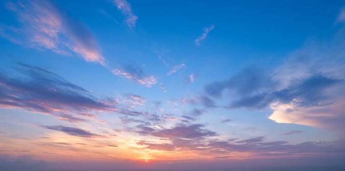 Beautiful dramatic scenic sunset sky background