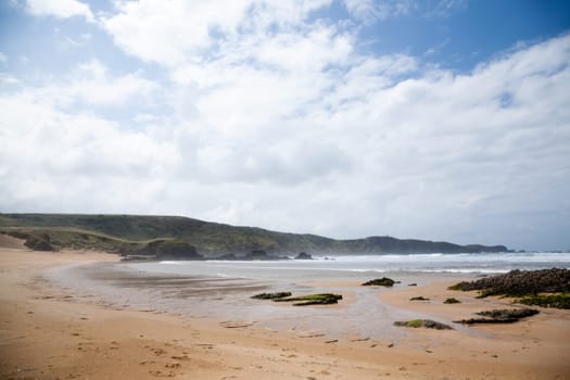 Verdicio beach view. Asturias coastline panorama, Spain. Spanish landscape