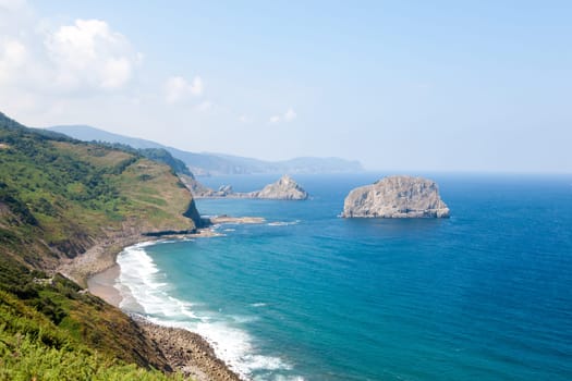 Gulf of Biscay cliffs landscape, Spain.  Cape Matxitxako area. Spanish landscape