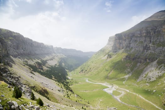 Ordesa valley view. Ordesa and Monte Perdido National Park, view. Pyrenees, Spain