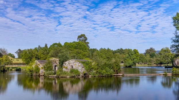 Long exposure at Azenhas de Adaufe, ancient water mills on the river, Braga, north of Portugal.