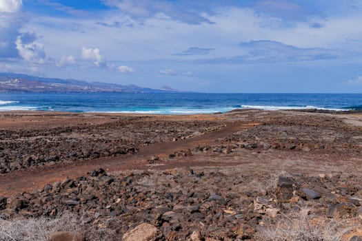 El Confital beach on the edge of Las Palmas, La Isleta peninsula. Gran Canaria, Spain