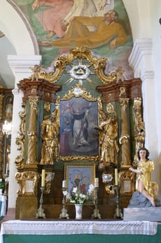 Altar Saint Vincent Ferrer in the parish church of Saint Peter in Sveti Petar Mreznicki, Croatia
