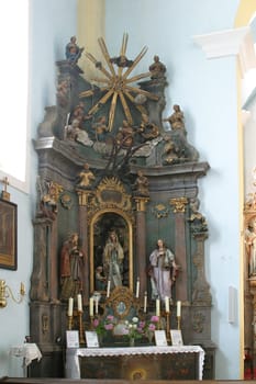 Altar of the Virgin Mary in the church of St. Catherine of Alexandria in Krapina, Croatia