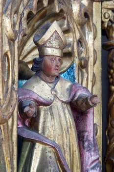 Statue of the Saint on the main altar in the church of Saint Catherine of Alexandria in Krapina, Croatia