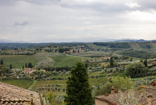 Beautiful Tuscan landscape around San Gimignano, Tuscany, Italy