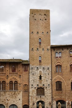 Palazzo Vecchio del Podesta at Piazza del Duomo in San Gimignano. Tuscany. Italy