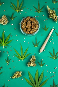 Cannabis and marijuana buds, weed cbd