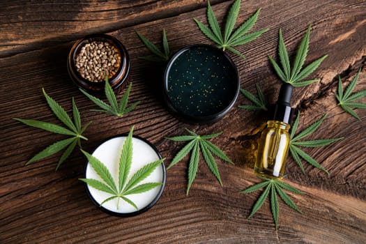 Cannabis cosmetics oil and medical marijuana