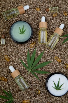 Cannabis cosmetics oil and medical marijuana