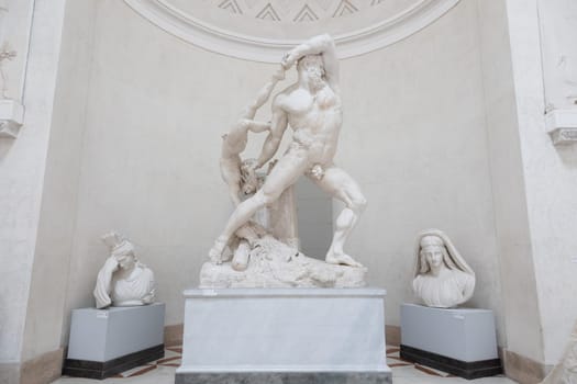 Possagno, Italy - 22 June 2023. Hercules and Lichas - Ercole e Lica, by sculptor Antonio Canova, 1815 - plaster