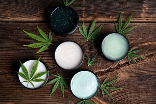 Cosmetics hemp, medical marijuana concept