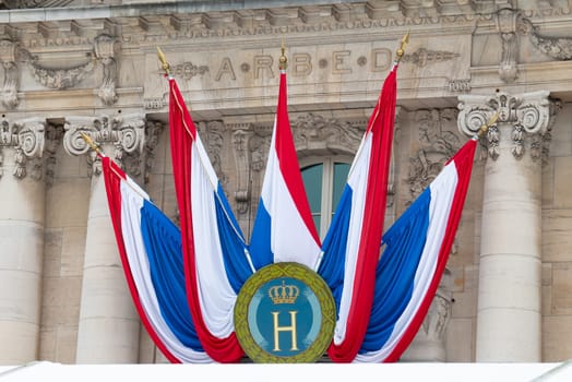 National Day Luxembourg, celebration of the Grand Duke birthday, military parade with luxembourgish army, police, fire department, rescue service and armed forced, Luxembourg city, 23.06.2024