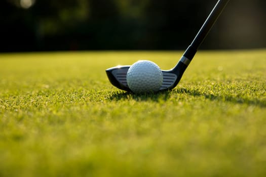 Sport , golf player playing in a golf club